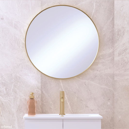 REBA Round Framed Mirror 600mm Urban Brass
