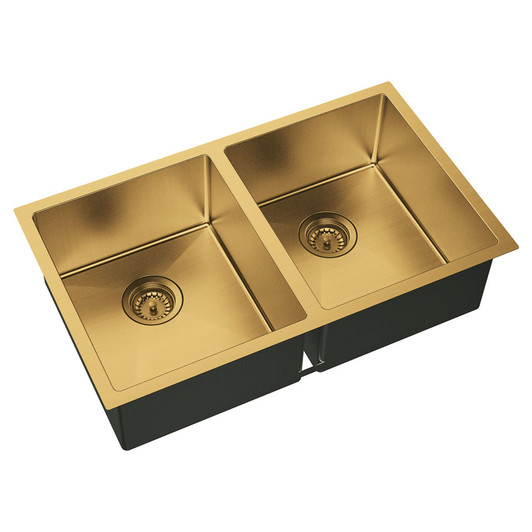 Hana 27L/27L Double Kitchen Sink, PVD Rugged Brass Hana 27L/27L Double Kitchen Sink, PVD Rugged Brass