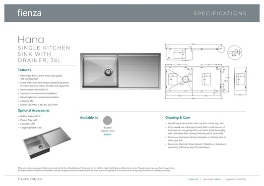 Specification Sheet.