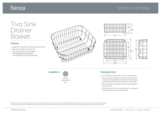 Specification Sheet. Specification Sheet.