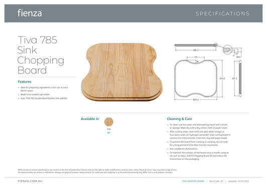 Specification Sheet.