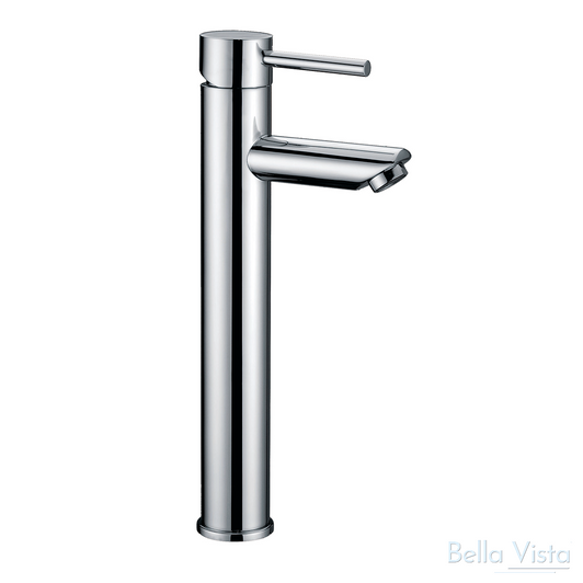 Product image of the Raco Basin Mixer by Bella Vista. Round Tall Chrome with a pin handle.