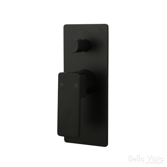 Shower and bath Mixer with diverter - 'Milos' Matte Black