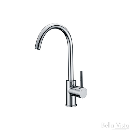 Kitchen Sink Mixer - Raco Round - Gooseneck Chrome Kitchen Sink Mixer - Raco Round - Gooseneck Chrome