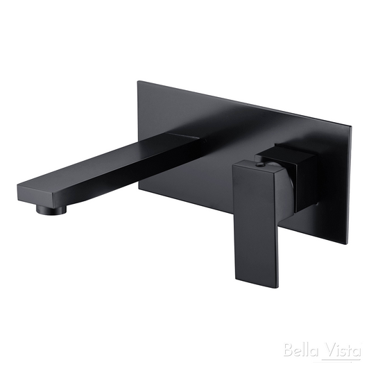 Mixer and Spout Combo - 'Deko' Square, Matte Black