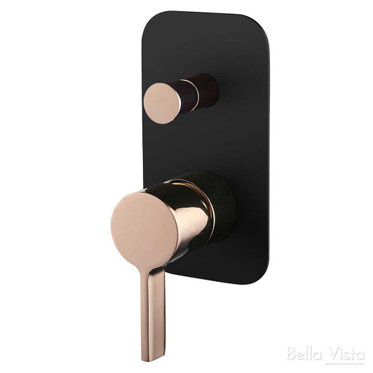 Mixer with Diverter - 'Vivo' Available in Rose gold and Black electroplated finish