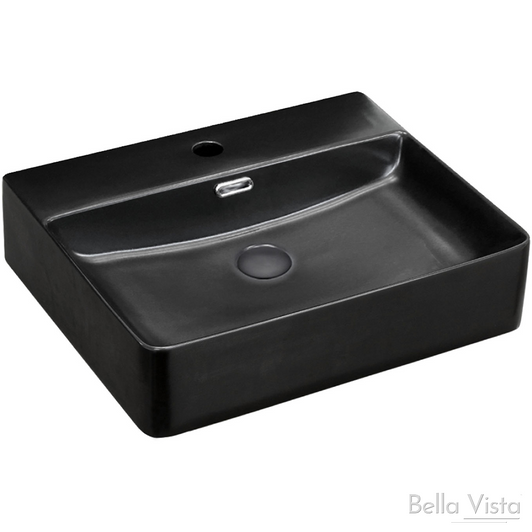 Black Riva Ceramic Basin - 504x420x130mm