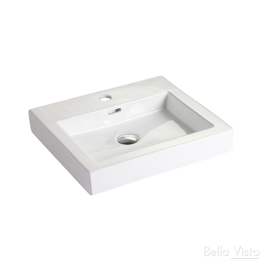 Ceramic Basin - One tap hole, ceramic, gloss white. product image with chrome pop up waste. Ceramic Basin - One tap hole, ceramic, gloss white. product image with chrome pop up waste.