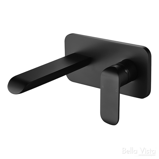 Kara Wall Basin Mixer in matte black finish