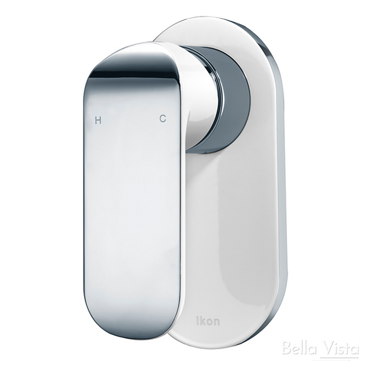 Kara Wall Mixer in white and chrome