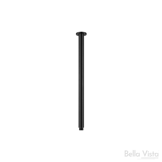Matte Black Roof Shower Pipe - 'Raco' Round - 300mm or 450mm Matte Black Roof Shower Pipe - 'Raco' Round - 300mm or 450mm