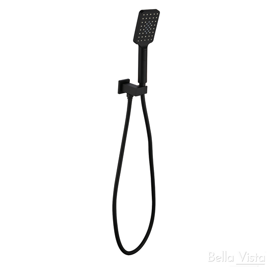 Matte Black Handheld - Square Shower Head with Wall Bracket