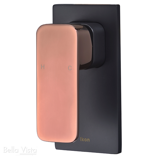 Black and Rose Gold Seto Wall Mixer