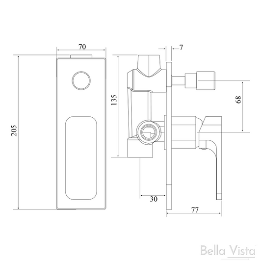 Size: 70m x 77mm x 205mm