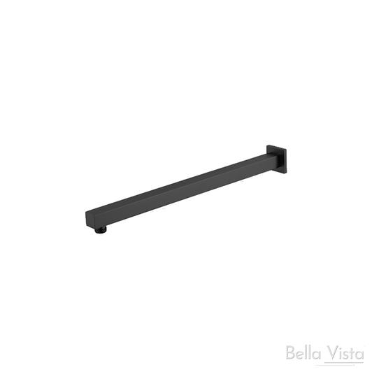 Matte black square wall arm with square backing plate