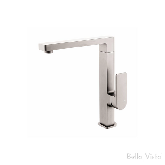 Flores, brushed nickel flat square lever.