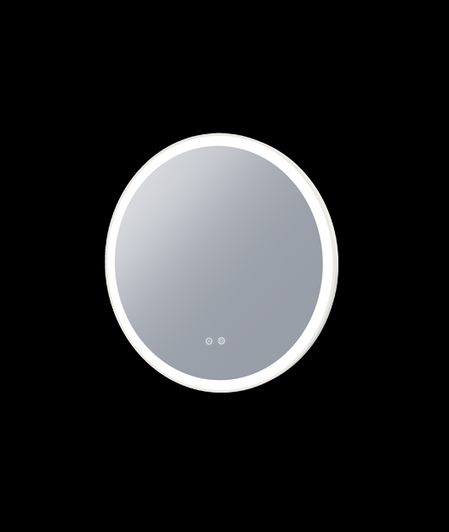 Eclipse Round mirror with white frame and LED light.