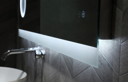 close up of Miro mirror with LED back light on