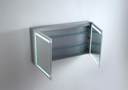 doors open on Vera LED shaving cabinet doors open on Vera LED shaving cabinet