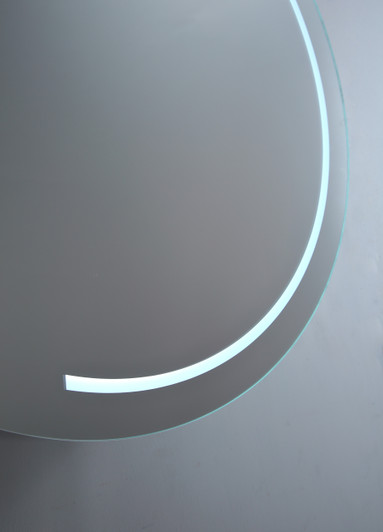 Close up of LED light in Pearl mirror