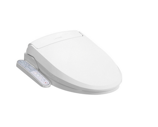 product image of Gladys bidet toilet seat. white seat with control panel attache to the left when looking at the seat