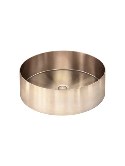 Champagne Stainless Steel round basin. Product Image.