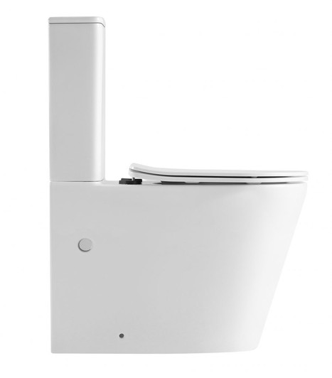 Product Image Of Zero Extra High Rimless Tornado Toilet Suite Side View Product Image Of Zero Extra High Rimless Tornado Toilet Suite Side View