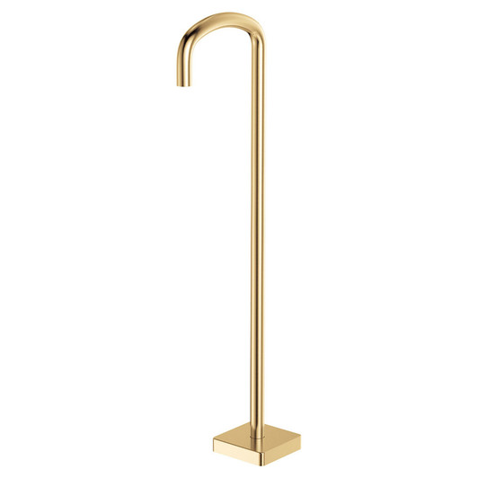 Urban Brass Tono Floor Mounted Bath Outlet with a square base plate, round outlet.