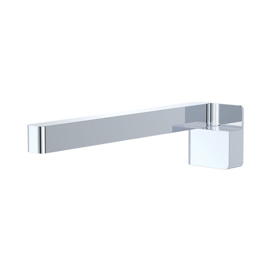 Tono Swivel Bath Outlet in chrome view from the right hand side. There is a space on the wall mount where the spout can fold into.