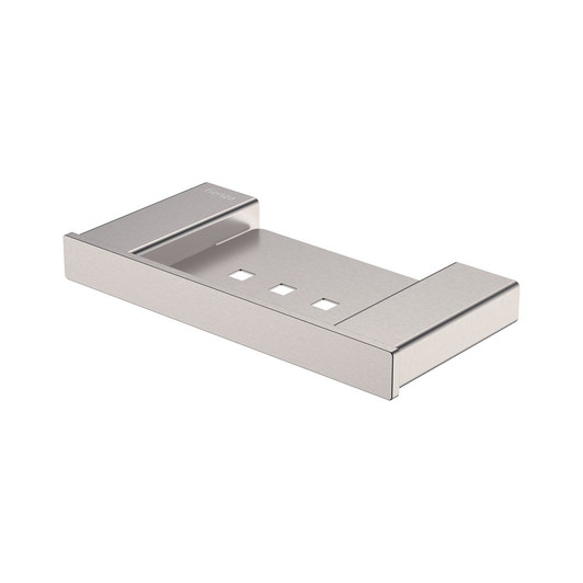 Product image of the Tono Soap Shelf in brushed nickel. Rectangle in shape with a recess for the soap to sit. It has 3 small square drainage holes. Product image of the Tono Soap Shelf in brushed nickel. Rectangle in shape with a recess for the soap to sit. It has 3 small square drainage holes.
