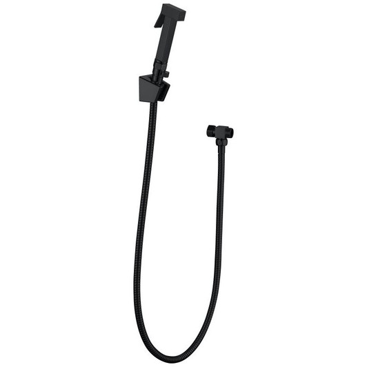 Square hand-held bidet sprayer. Product image in matte black