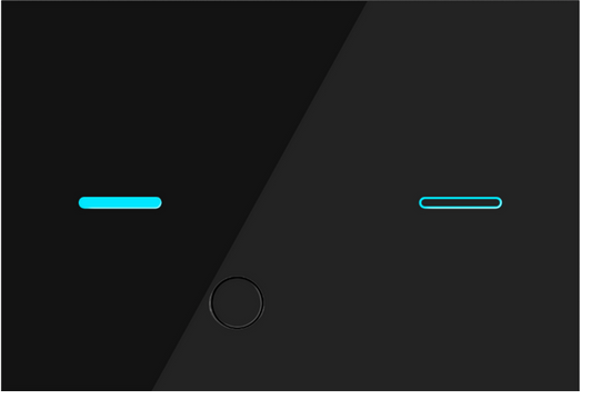 touch-less sensor flush plate. Black with blue lights