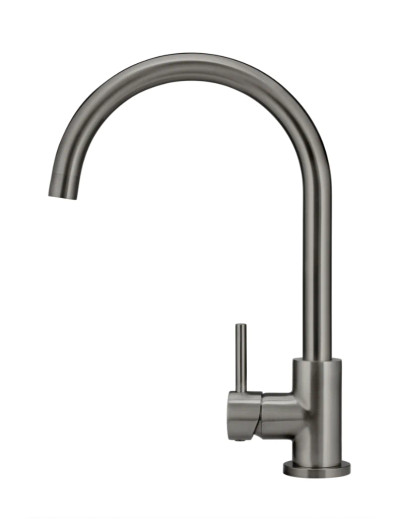 Round Gooseneck Kitchen Mixer with Pin Handle in Shadow.