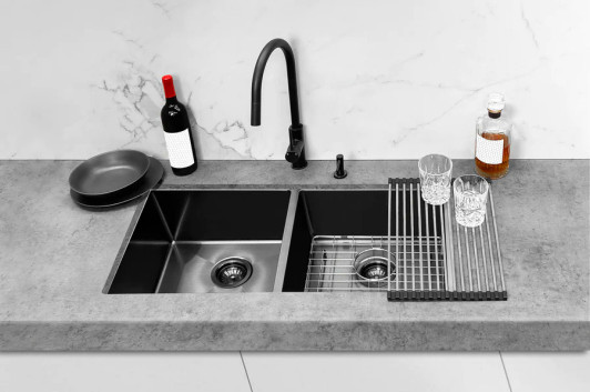 Lavello Kitchen Sink - Double Bowl 860 x 440 in gun metal.