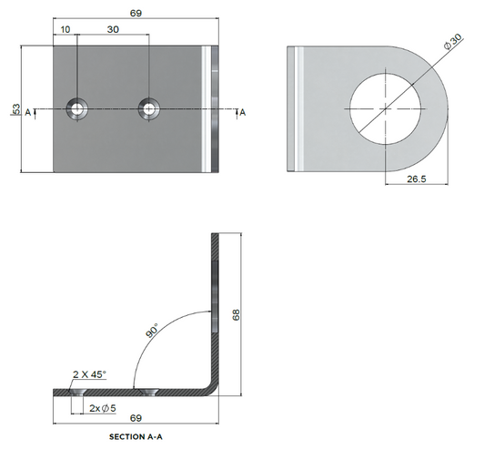 Specifications for the Product image of the Outdoor Soap Dispenser Bracket by Meir.