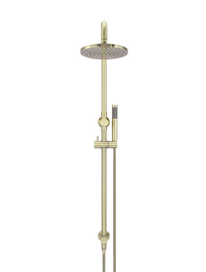 Round Combination Shower Rail, 200mm Rose, Single Function Hand Shower in Tiger Bronze.