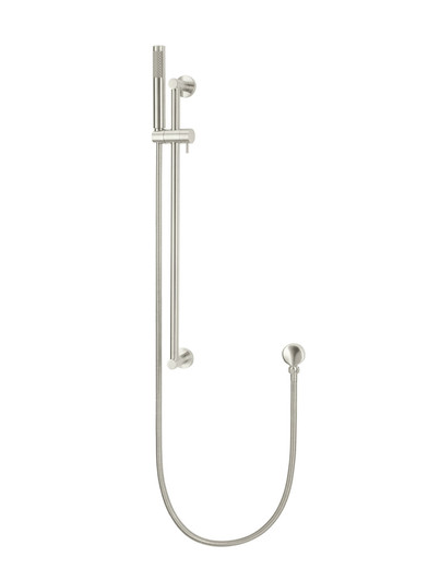 Round Hand Shower on Rail Column Brushed Nickel.