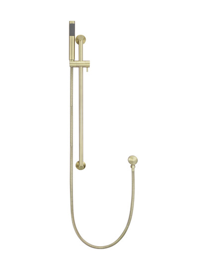 Round Hand Shower on Rail Column in Tiger Bronze.