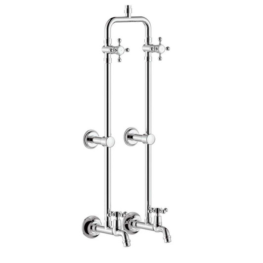 Lillian Exposed Rail Shower & Bath Set, Chrome
