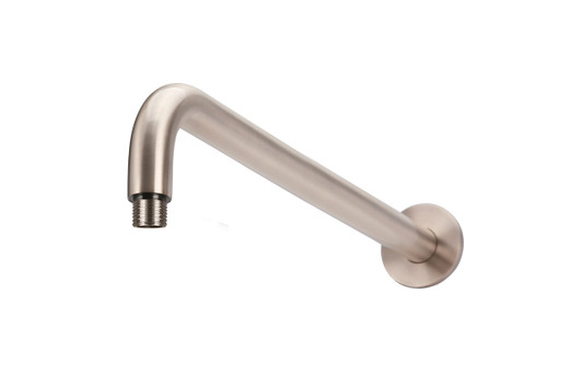 Round Wall Shower Curved Arm 400mm in Champagne