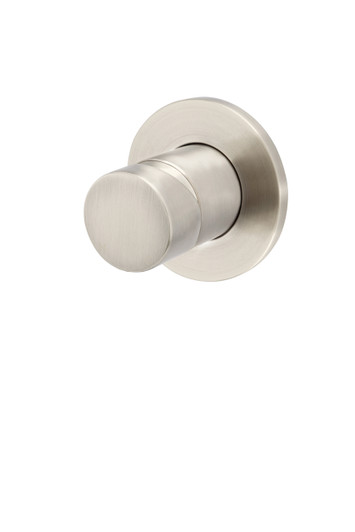 Round Pinless Wall Mixer brushed nickel, by Meir. Use in your bathroom for the shower, bath or basin.