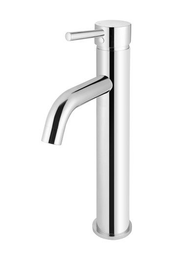 Round Tall Basin Mixer Curved In Chrome