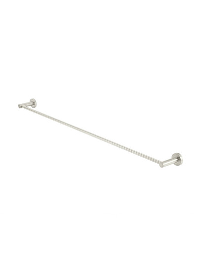 Brushed nickel Round Single Towel Rail by Meir