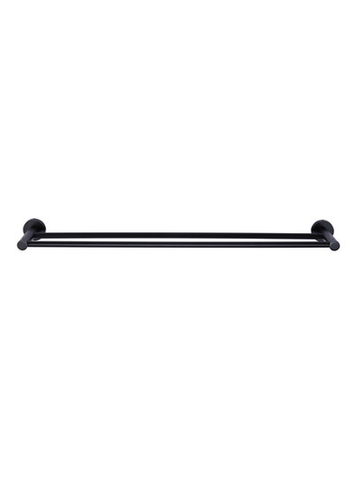 Matte black Round Double Towel Rail 900mm