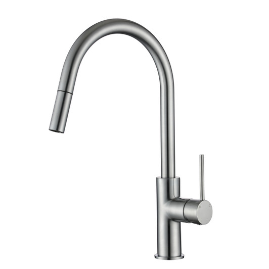 Brushed Chrome Star Mini Pull Out Kitchen Mixer