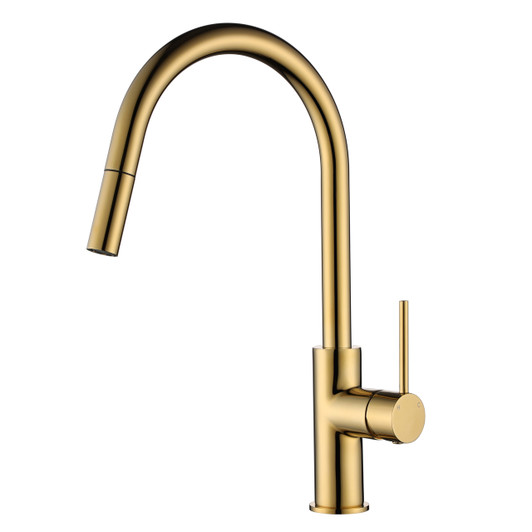 Polished Brass Star Mini Pull Out Kitchen Mixer