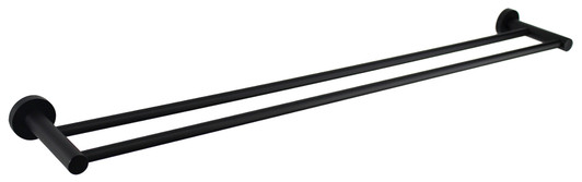 Matte Black Mirage Double Towel Rail 900mm