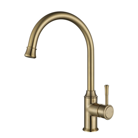 Brushed Bronze Montpellier Goose-neck Kitchen Mixer