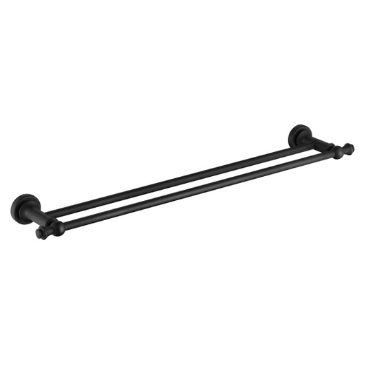 Matte black Medoc Double Towel Rail