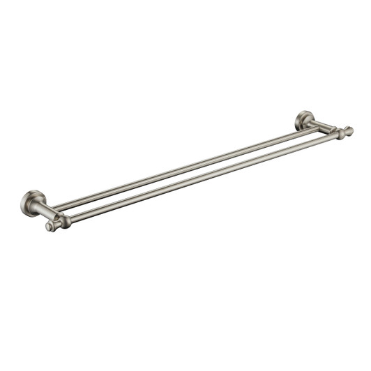 Brushed nickel Medoc Double Towel Rail 750mm